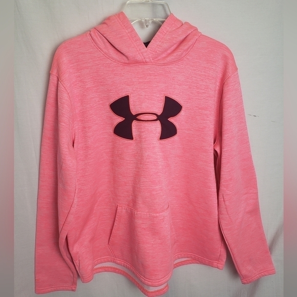 Under Armour Storm Pink and Navy Long Sleeve Hooded Sweatshirt Sz XL - Picture 2 of 10